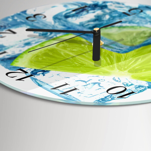 Round wall clock Lime Ice
