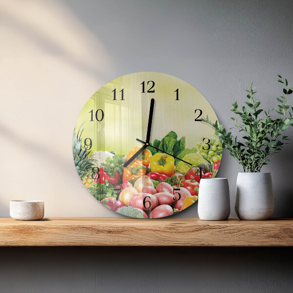 Round wall clock Vegetables