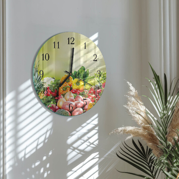 Round wall clock Vegetables