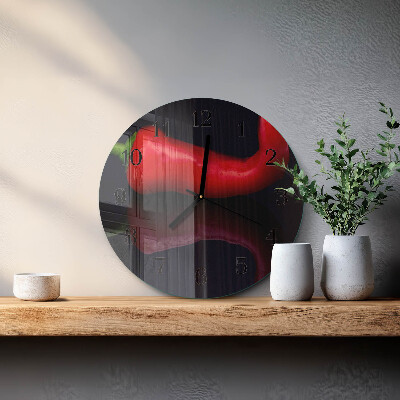 Round wall clock Chili peppers