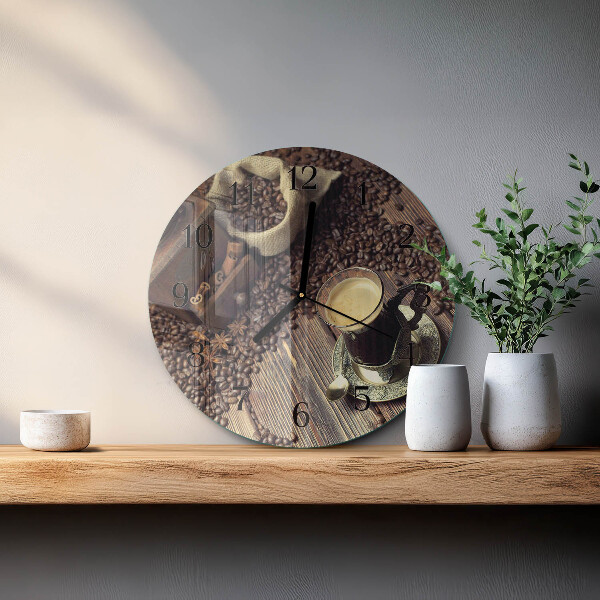 Round wall clock Coffee