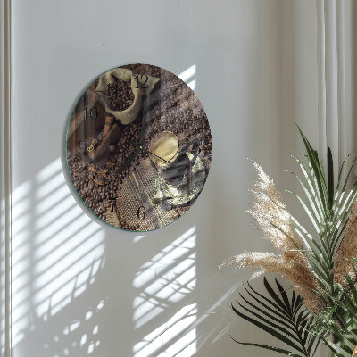 Round wall clock Coffee