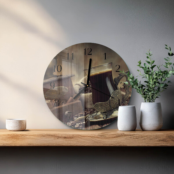 Round wall clock Coffee