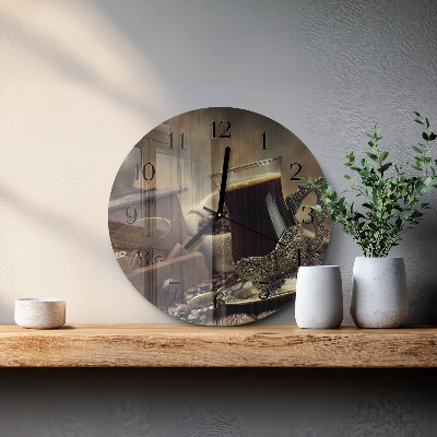 Round wall clock Coffee