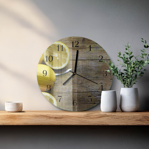 Round wall clock Juicy lemons
