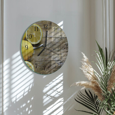 Round wall clock Juicy lemons
