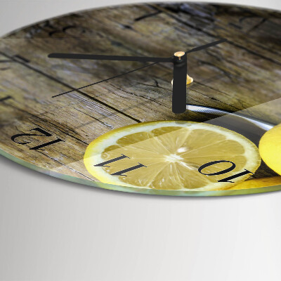 Round wall clock Juicy lemons