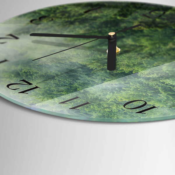 Round wall clock Foggy forest