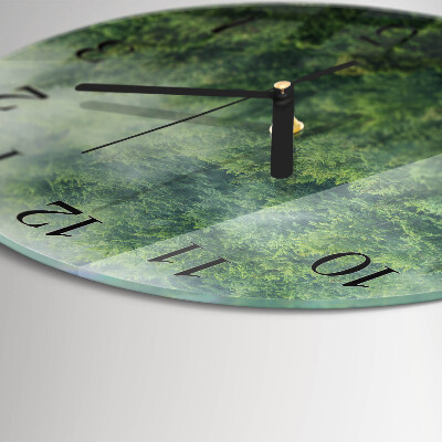 Round wall clock Foggy forest