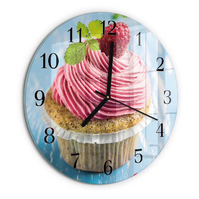 Round wall clock Raspberry muffin