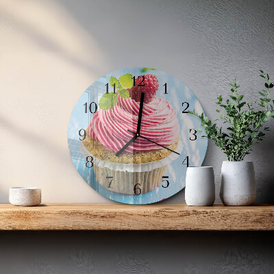 Round wall clock Raspberry muffin