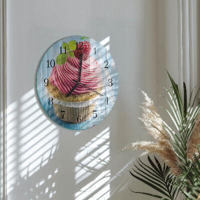 Round wall clock Raspberry muffin