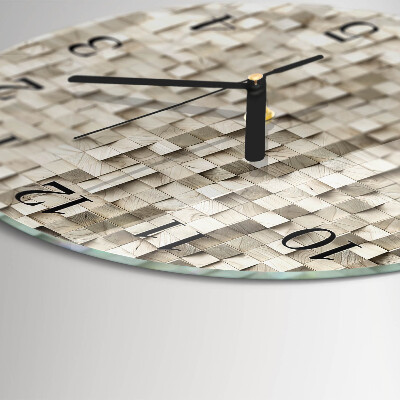 Round wall clock Wooden mosaic