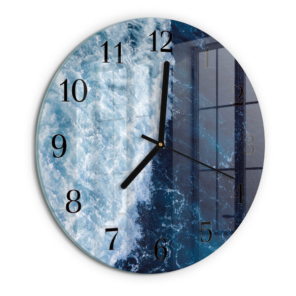Round wall clock Ocean waves