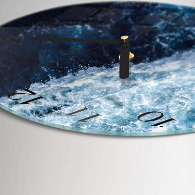 Round wall clock Ocean waves