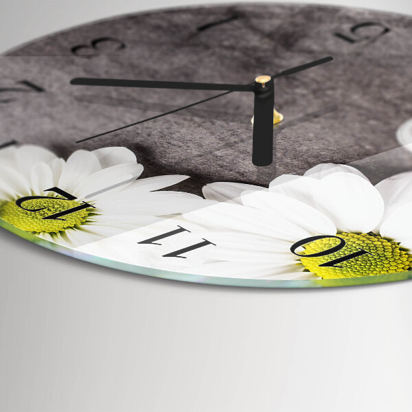 Round wall clock Flowers and stones