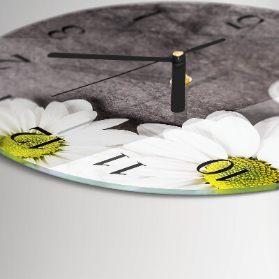 Round wall clock Flowers and stones