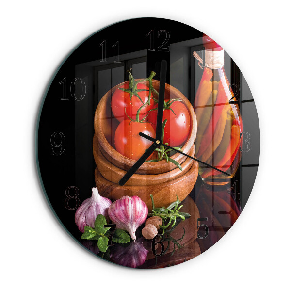 Round wall clock Tomatoes and Garlic