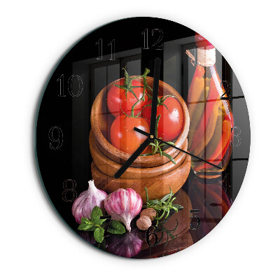 Round wall clock Tomatoes and Garlic