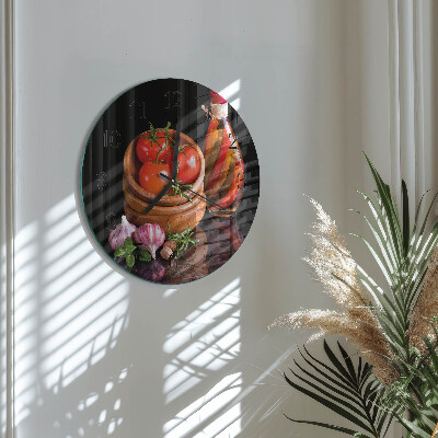 Round wall clock Tomatoes and Garlic