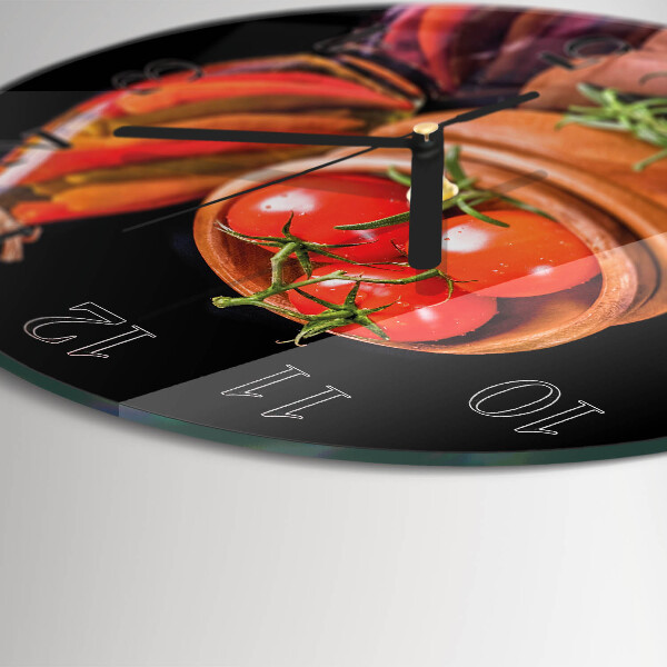 Round wall clock Tomatoes and Garlic