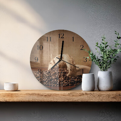 Round wall clock Coffee