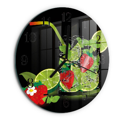 Round wall clock Strawberry and Lime