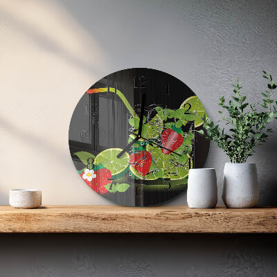 Round wall clock Strawberry and Lime