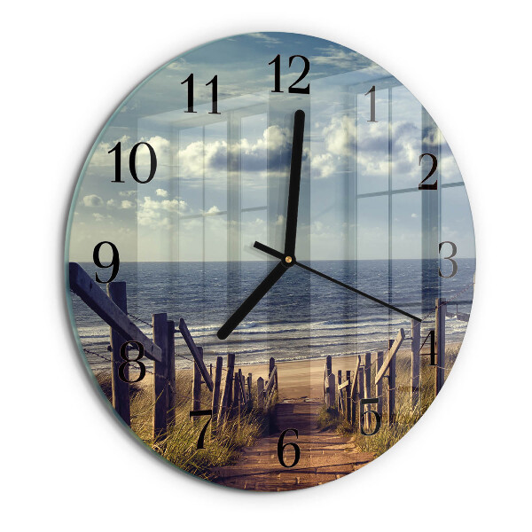 Round wall clock beach sea
