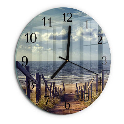 Round wall clock beach sea