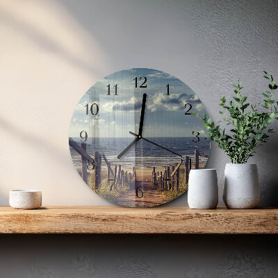 Round wall clock beach sea