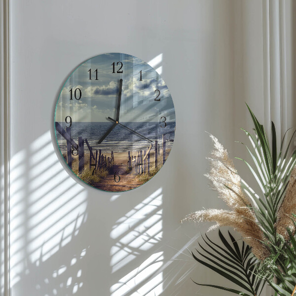 Round wall clock beach sea