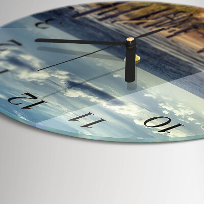 Round wall clock beach sea