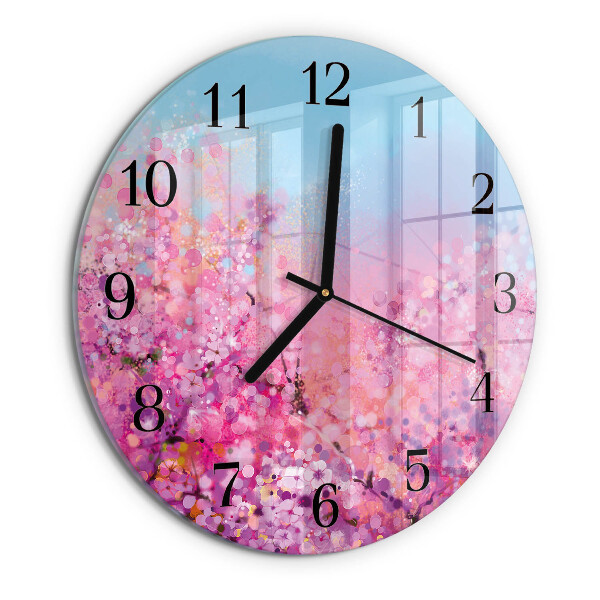 Round wall clock Floral pattern