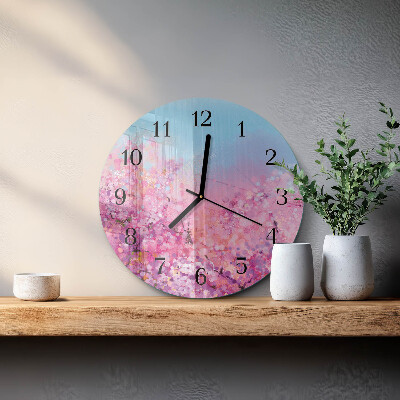 Round wall clock Floral pattern