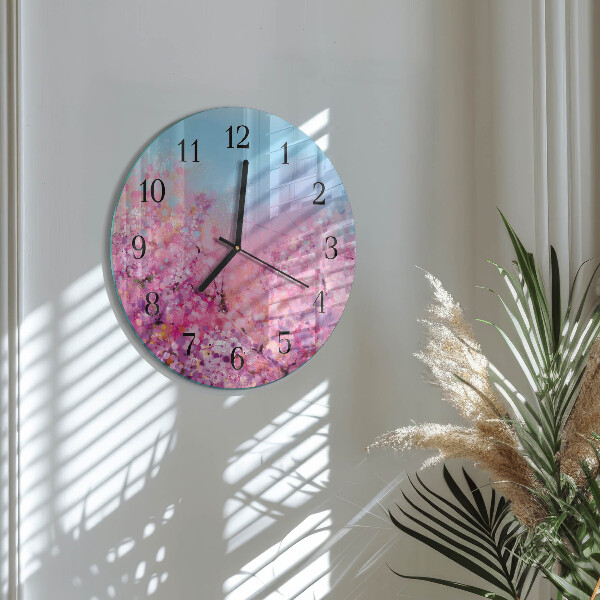 Round wall clock Floral pattern