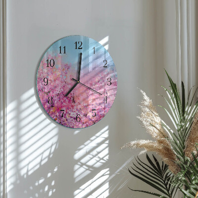 Round wall clock Floral pattern