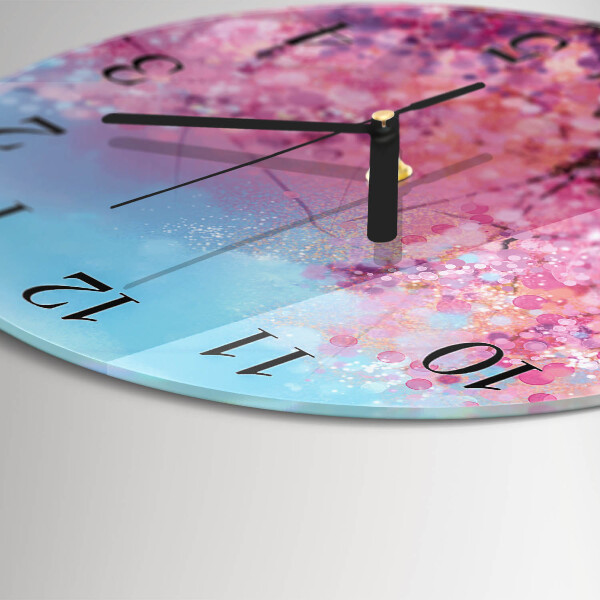 Round wall clock Floral pattern