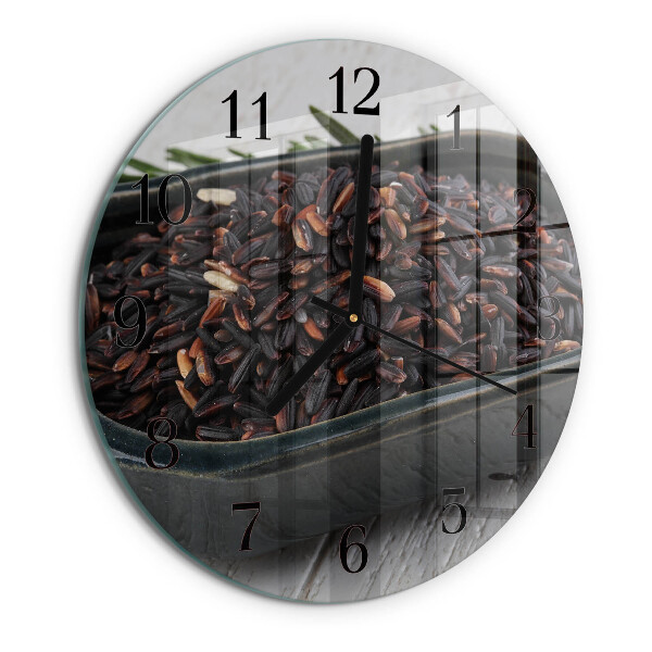 Round wall clock Black rice