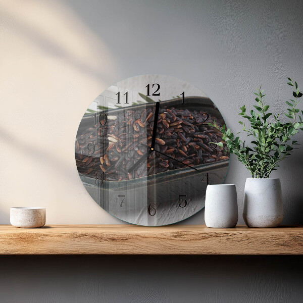 Round wall clock Black rice