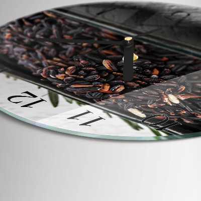 Round wall clock Black rice