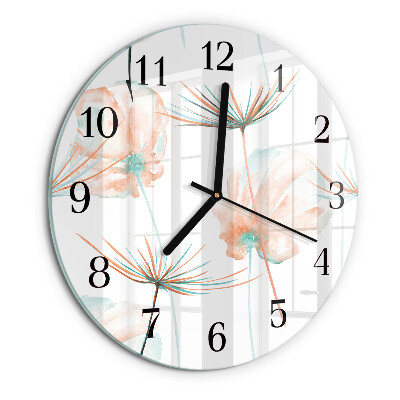Round wall clock Dandelions