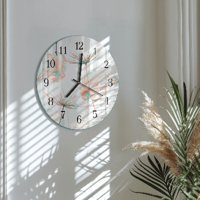 Round wall clock Dandelions