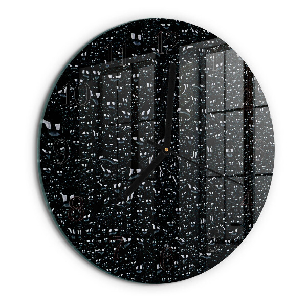 Round wall clock Drops of Water
