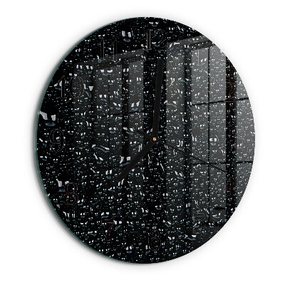 Round wall clock Drops of Water