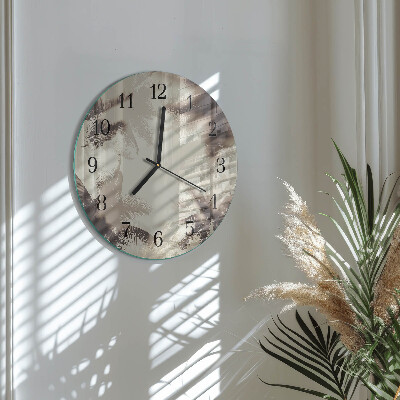 Round wall clock Palm trees