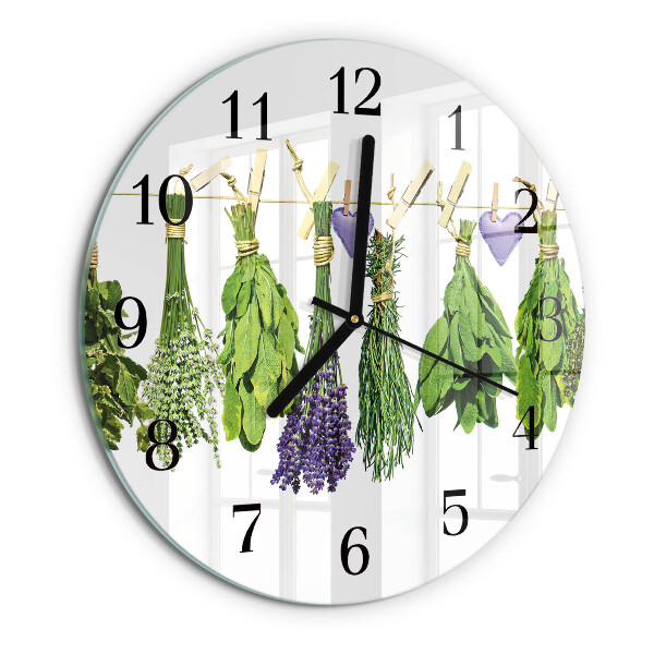 Round wall clock Herbs