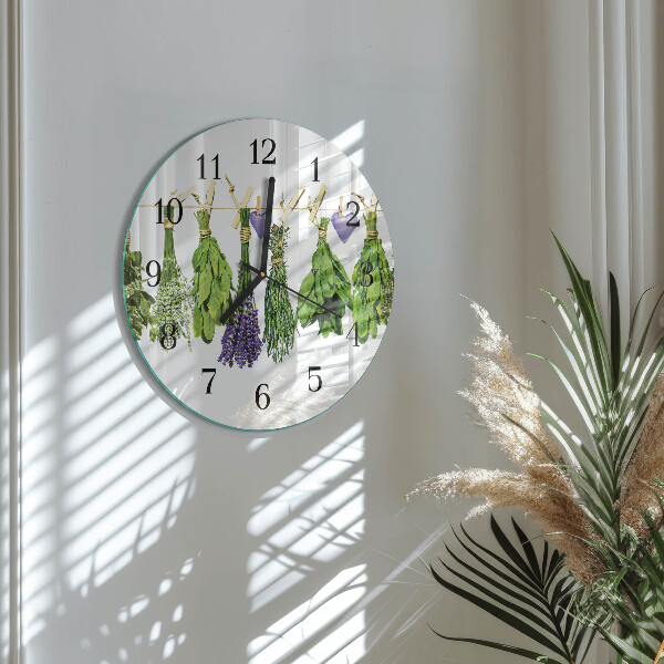 Round wall clock Herbs