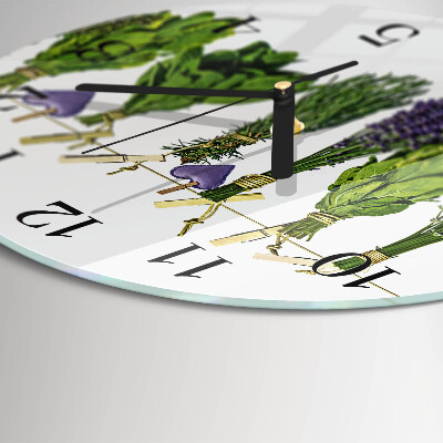 Round wall clock Herbs