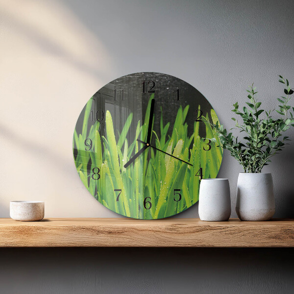 Round wall clock Grass